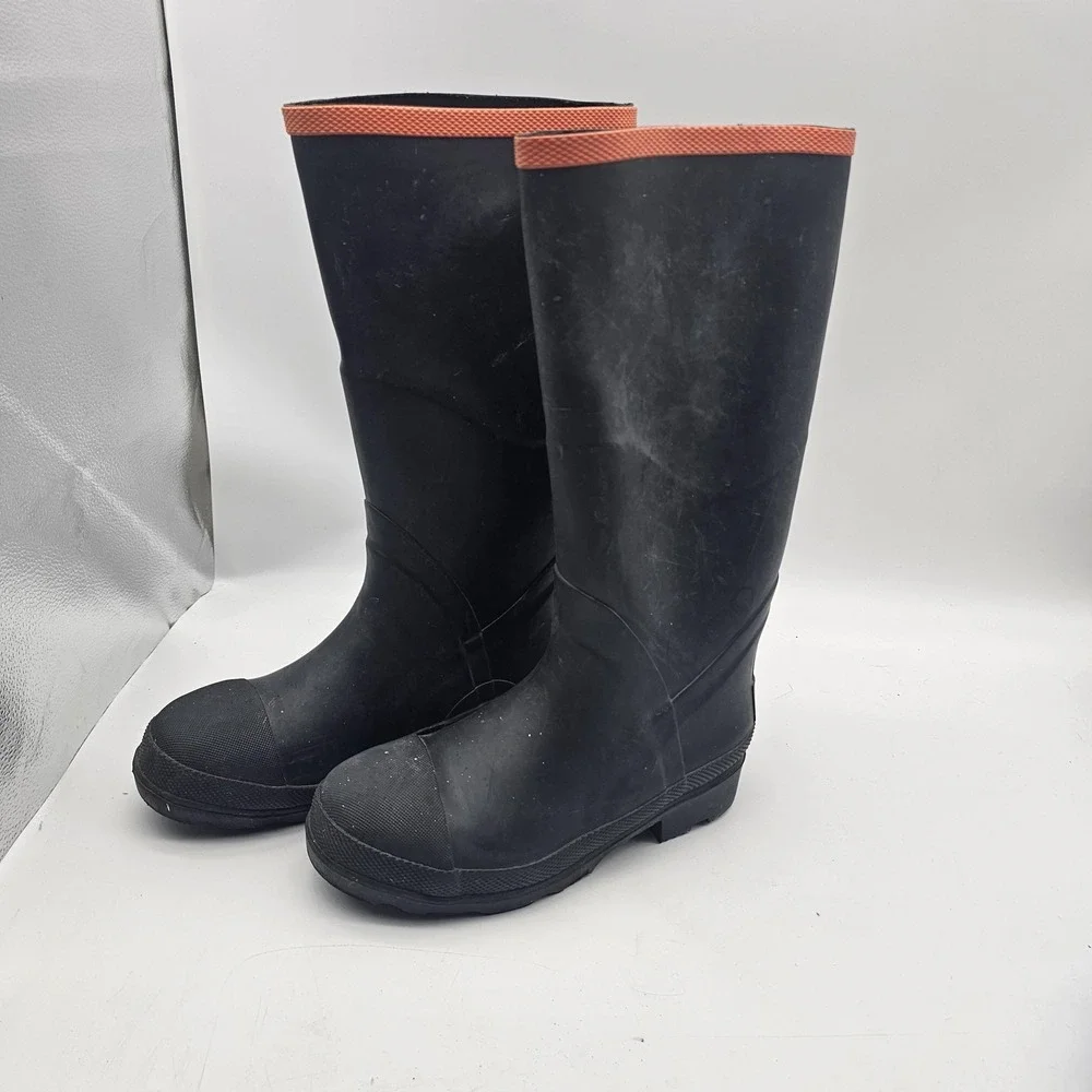 Brazos Boots Mens Size 7 Black Rubber Waterproof Work Rain FWBWRE1035 Safety